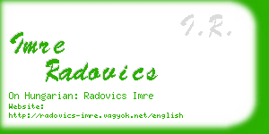 imre radovics business card